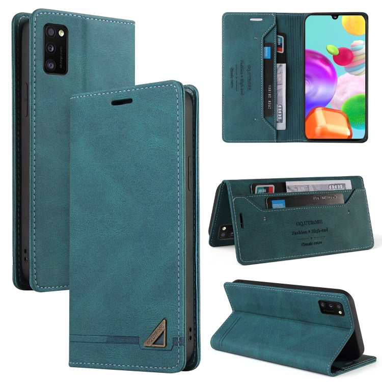 For Samsung Galaxy A41 Skin Feel Anti-theft Brush Horizontal Flip Leather Case with Holder & Card Slots & Wallet