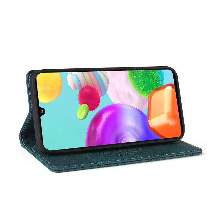 For Samsung Galaxy A41 Skin Feel Anti-theft Brush Horizontal Flip Leather Case with Holder & Card Slots & Wallet