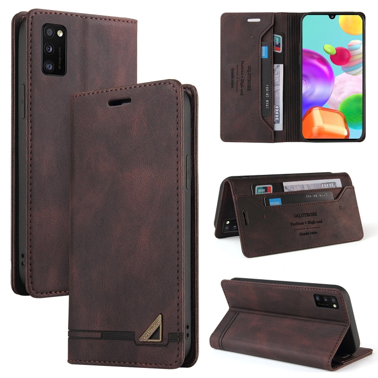 For Samsung Galaxy A41 Skin Feel Anti-theft Brush Horizontal Flip Leather Case with Holder & Card Slots & Wallet