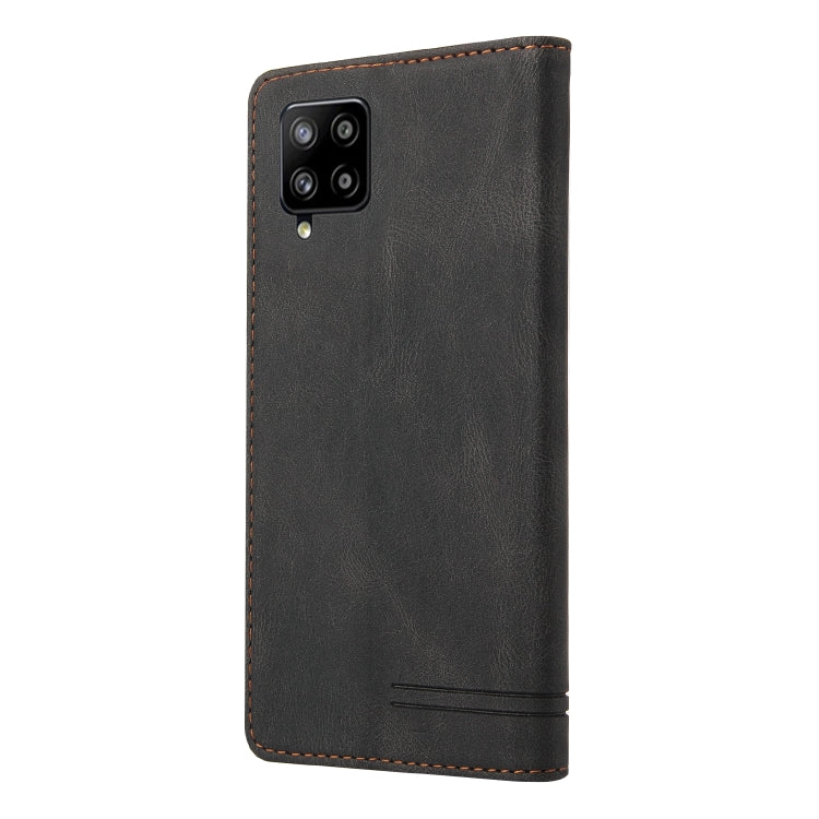 For Samsung Galaxy A42 5G Skin Feel Anti-theft Brush Horizontal Flip Leather Case with Holder & Card Slots & Wallet