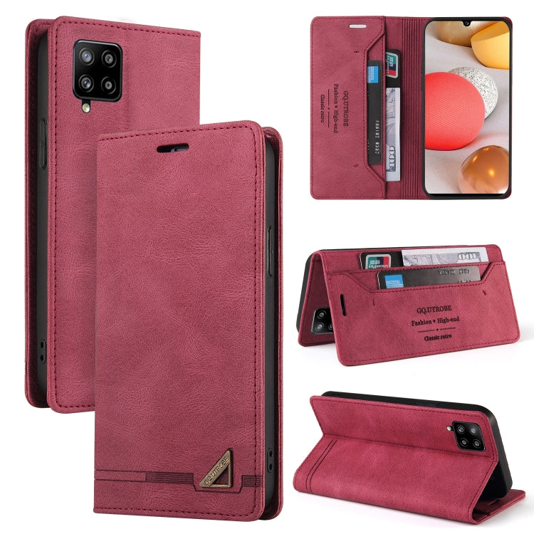 For Samsung Galaxy A42 5G Skin Feel Anti-theft Brush Horizontal Flip Leather Case with Holder & Card Slots & Wallet