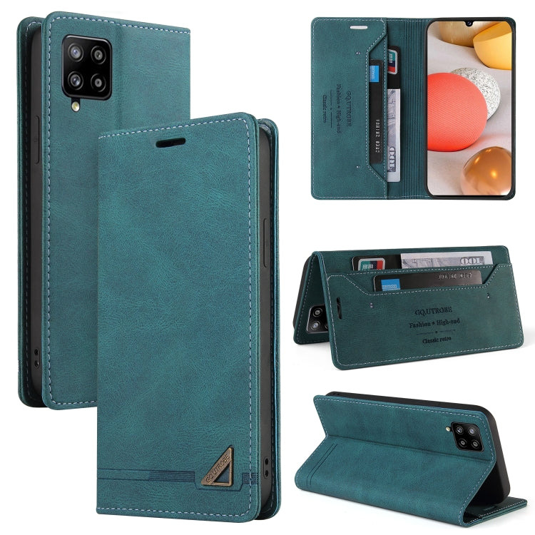For Samsung Galaxy A42 5G Skin Feel Anti-theft Brush Horizontal Flip Leather Case with Holder & Card Slots & Wallet