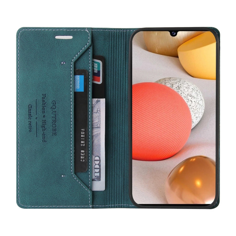 For Samsung Galaxy A42 5G Skin Feel Anti-theft Brush Horizontal Flip Leather Case with Holder & Card Slots & Wallet