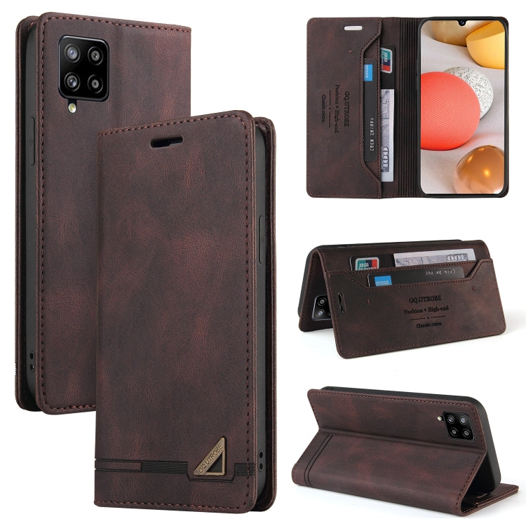 For Samsung Galaxy A42 5G Skin Feel Anti-theft Brush Horizontal Flip Leather Case with Holder & Card Slots & Wallet