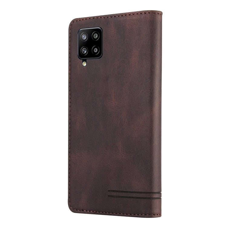 For Samsung Galaxy A42 5G Skin Feel Anti-theft Brush Horizontal Flip Leather Case with Holder & Card Slots & Wallet