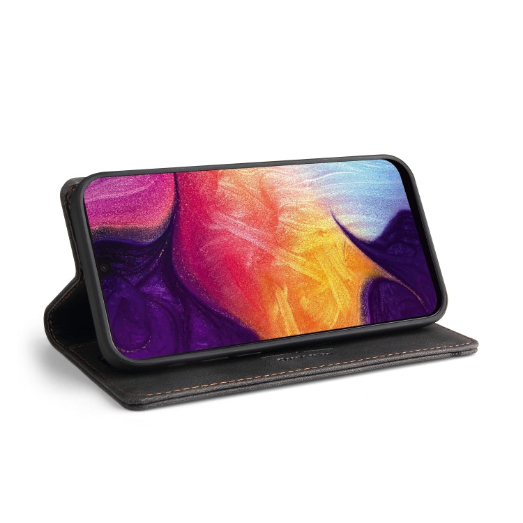 For Samsung Galaxy A70 Skin Feel Anti-theft Brush Horizontal Flip Leather Case with Holder & Card Slots & Wallet