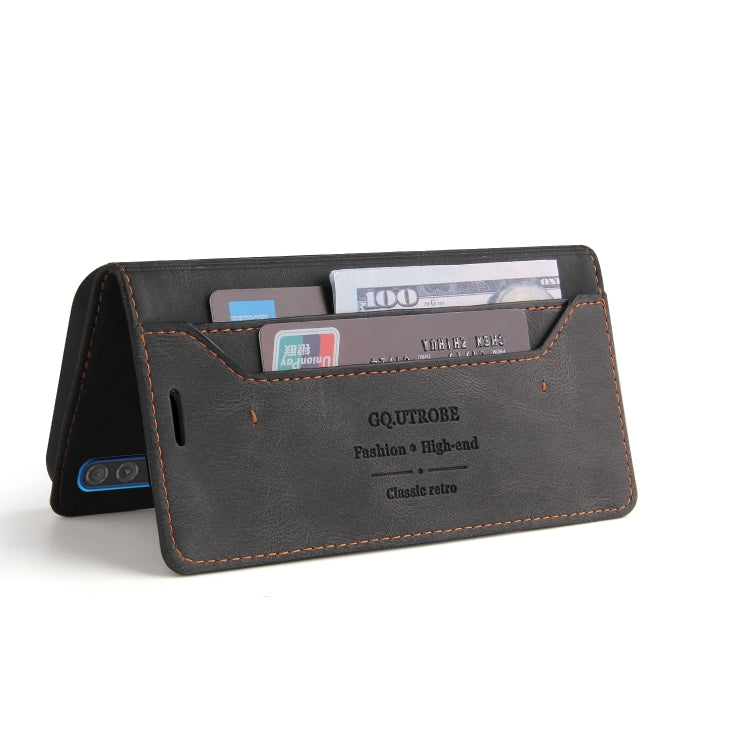 For Samsung Galaxy A70 Skin Feel Anti-theft Brush Horizontal Flip Leather Case with Holder & Card Slots & Wallet
