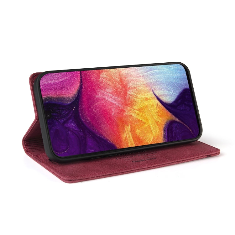 For Samsung Galaxy A70 Skin Feel Anti-theft Brush Horizontal Flip Leather Case with Holder & Card Slots & Wallet