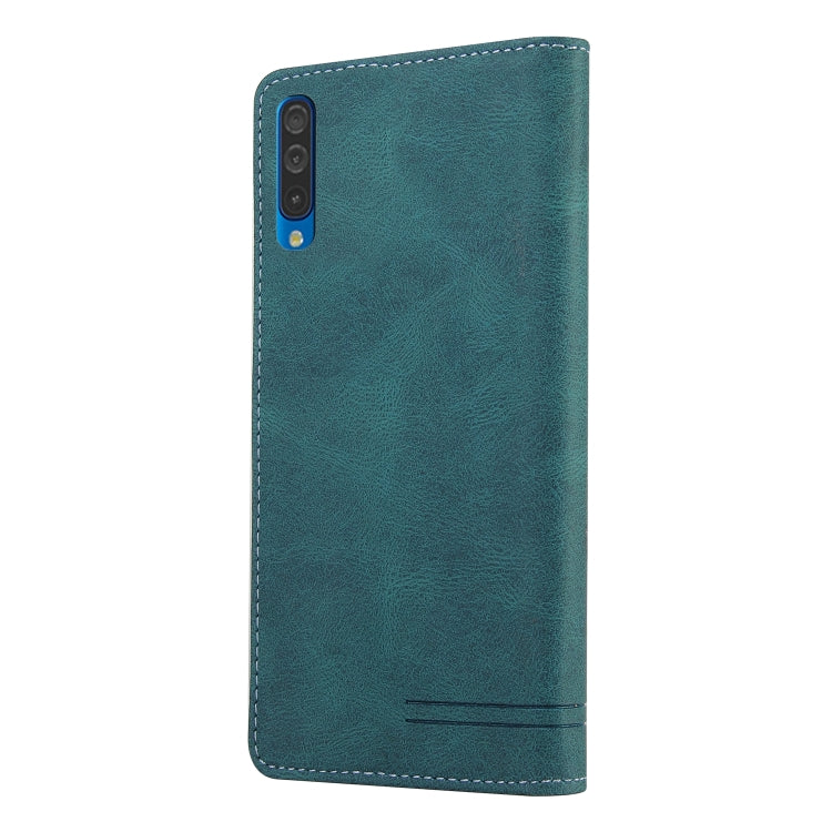 For Samsung Galaxy A70 Skin Feel Anti-theft Brush Horizontal Flip Leather Case with Holder & Card Slots & Wallet