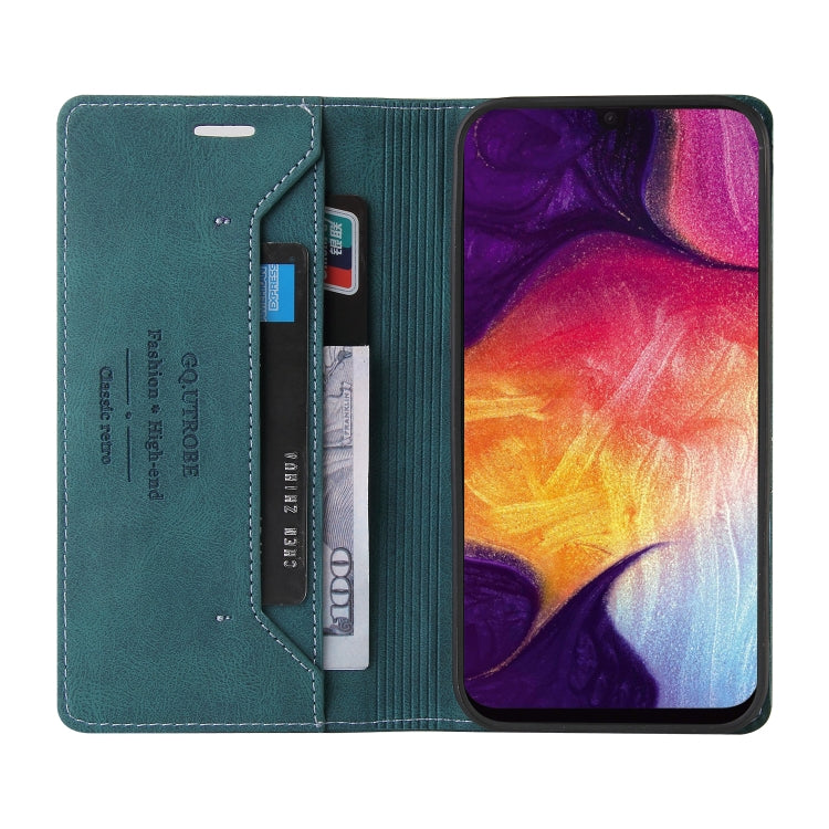 For Samsung Galaxy A70 Skin Feel Anti-theft Brush Horizontal Flip Leather Case with Holder & Card Slots & Wallet