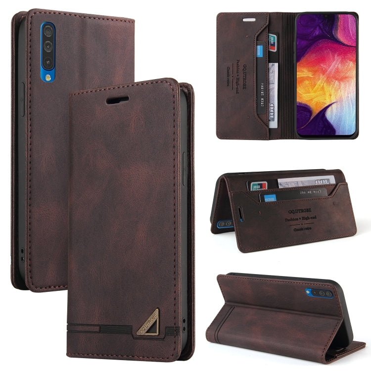 For Samsung Galaxy A70 Skin Feel Anti-theft Brush Horizontal Flip Leather Case with Holder & Card Slots & Wallet