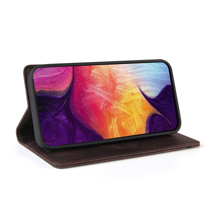 For Samsung Galaxy A70 Skin Feel Anti-theft Brush Horizontal Flip Leather Case with Holder & Card Slots & Wallet