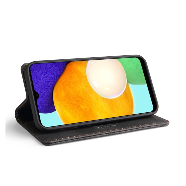 For Samsung Galaxy A03s 166mm Skin Feel Anti-theft Brush Horizontal Flip Leather Case with Holder & Card Slots & Wallet
