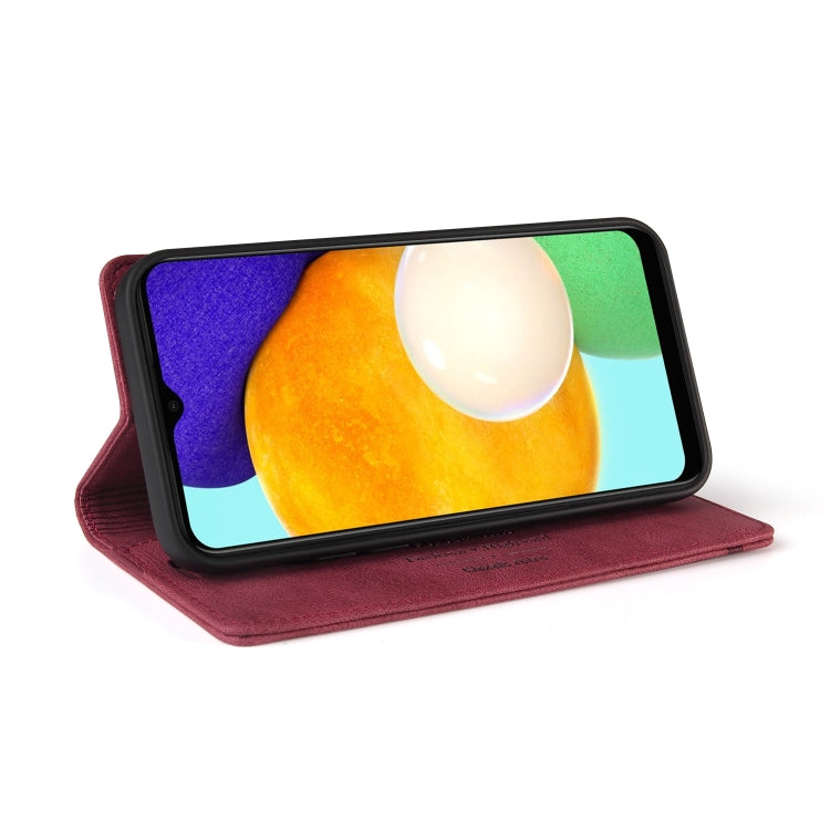 For Samsung Galaxy A03s 166mm Skin Feel Anti-theft Brush Horizontal Flip Leather Case with Holder & Card Slots & Wallet