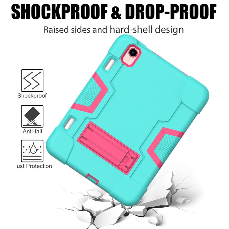For iPad mini 6 Contrast Color Robot Shockproof Silicone + PC Protective Tablet Case with Holder & Pen Slot