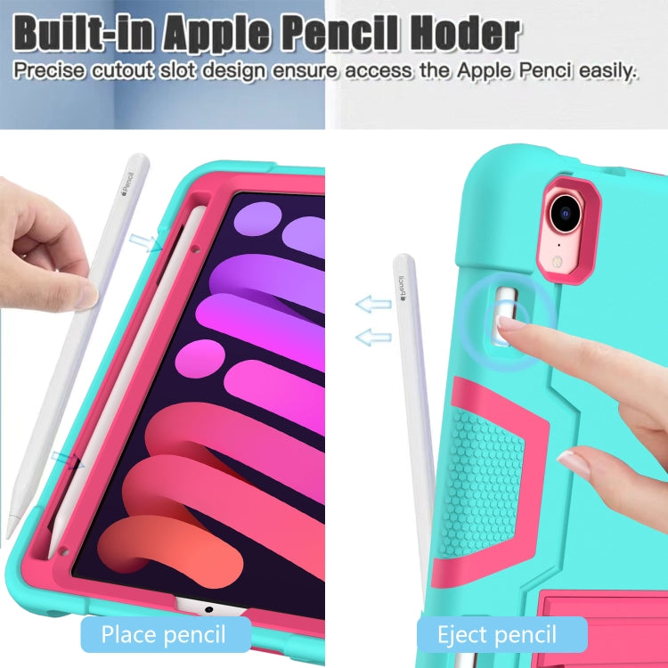 For iPad mini 6 Contrast Color Robot Shockproof Silicone + PC Protective Tablet Case with Holder & Pen Slot