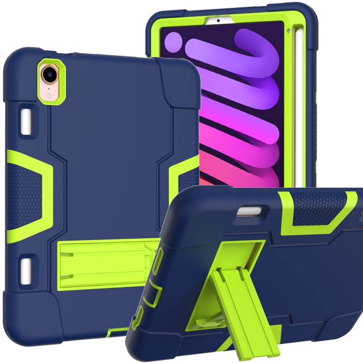 For iPad mini 6 Contrast Color Robot Shockproof Silicone + PC Protective Tablet Case with Holder & Pen Slot