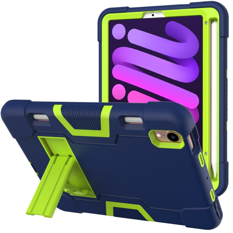 For iPad mini 6 Contrast Color Robot Shockproof Silicone + PC Protective Tablet Case with Holder & Pen Slot