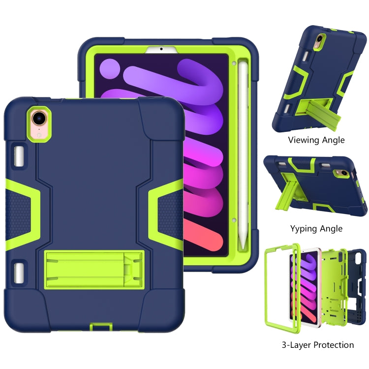 For iPad mini 6 Contrast Color Robot Shockproof Silicone + PC Protective Tablet Case with Holder & Pen Slot
