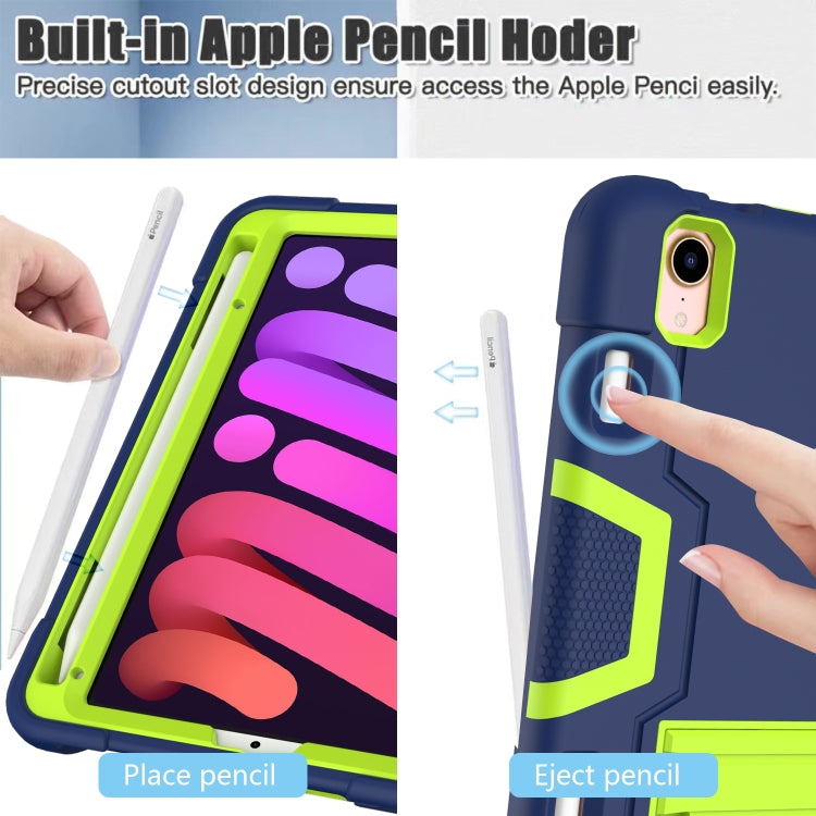 For iPad mini 6 Contrast Color Robot Shockproof Silicone + PC Protective Tablet Case with Holder & Pen Slot