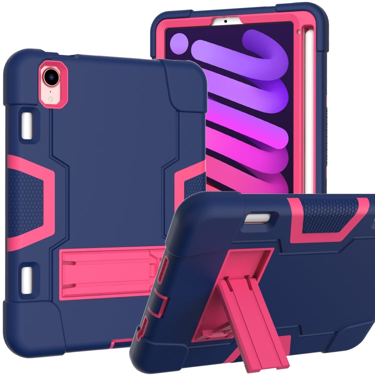 For iPad mini 6 Contrast Color Robot Shockproof Silicone + PC Protective Tablet Case with Holder & Pen Slot