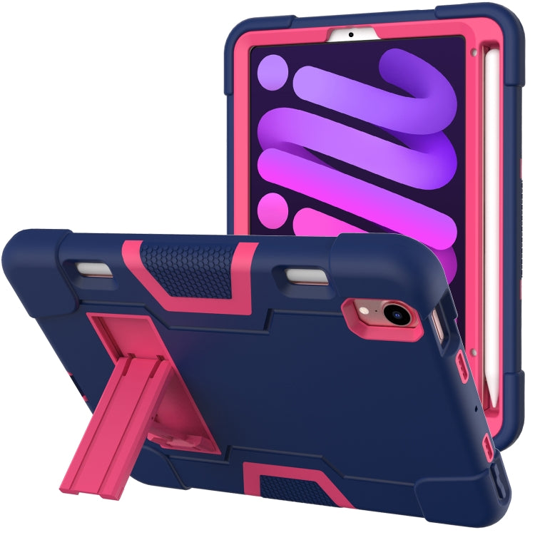 For iPad mini 6 Contrast Color Robot Shockproof Silicone + PC Protective Tablet Case with Holder & Pen Slot