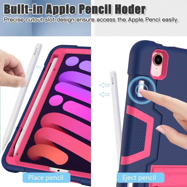 For iPad mini 6 Contrast Color Robot Shockproof Silicone + PC Protective Tablet Case with Holder & Pen Slot