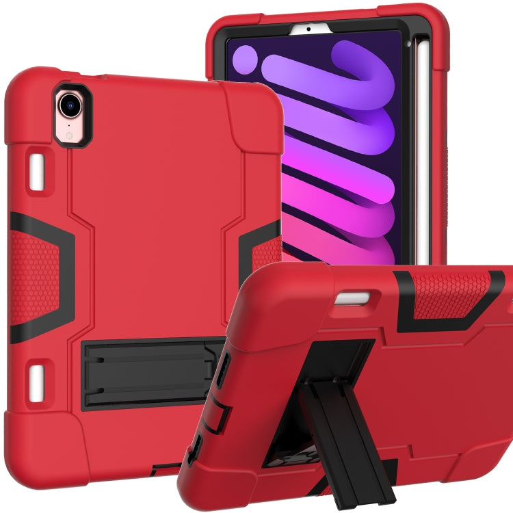 For iPad mini 6 Contrast Color Robot Shockproof Silicone + PC Protective Tablet Case with Holder & Pen Slot