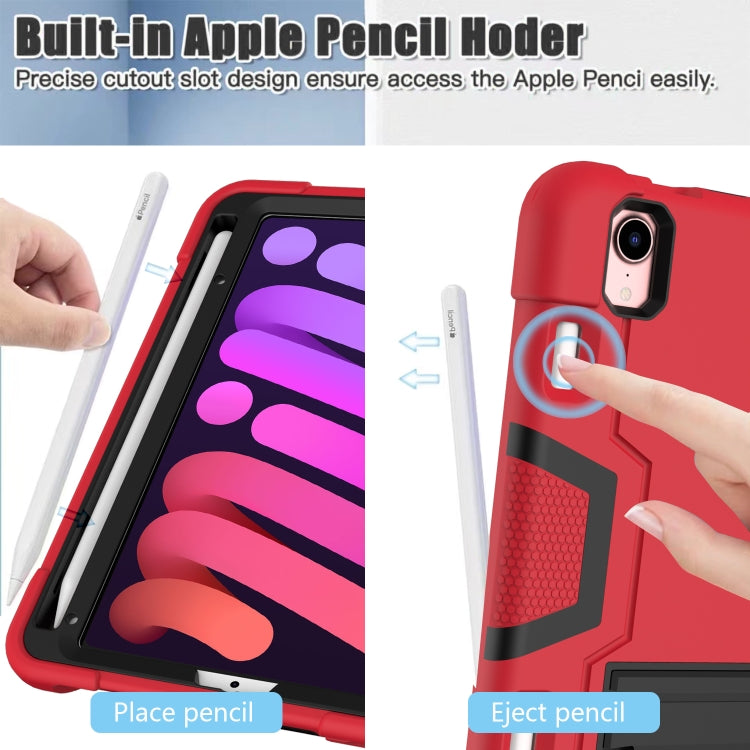 For iPad mini 6 Contrast Color Robot Shockproof Silicone + PC Protective Tablet Case with Holder & Pen Slot