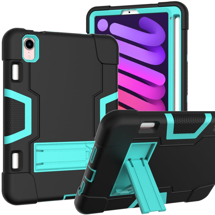 For iPad mini 6 Contrast Color Robot Shockproof Silicone + PC Protective Tablet Case with Holder & Pen Slot