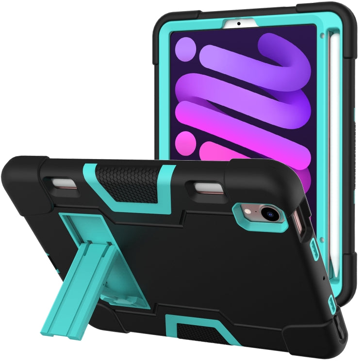 For iPad mini 6 Contrast Color Robot Shockproof Silicone + PC Protective Tablet Case with Holder & Pen Slot