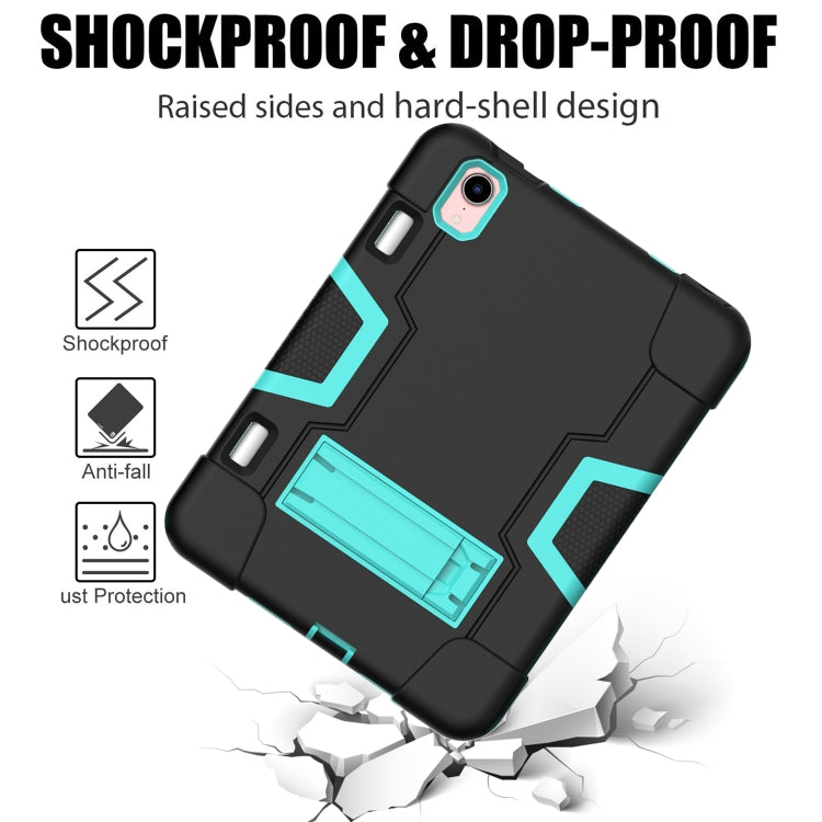 For iPad mini 6 Contrast Color Robot Shockproof Silicone + PC Protective Tablet Case with Holder & Pen Slot