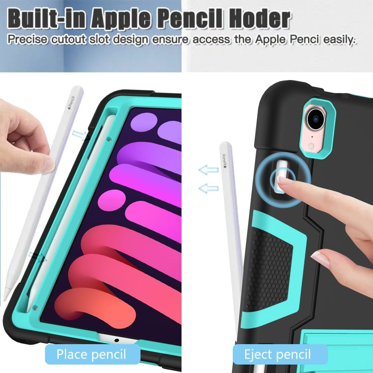 For iPad mini 6 Contrast Color Robot Shockproof Silicone + PC Protective Tablet Case with Holder & Pen Slot