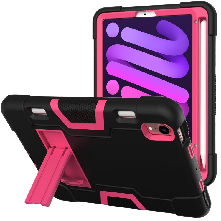For iPad mini 6 Contrast Color Robot Shockproof Silicone + PC Protective Tablet Case with Holder & Pen Slot