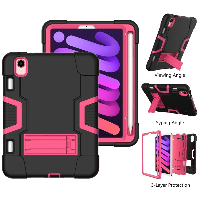 For iPad mini 6 Contrast Color Robot Shockproof Silicone + PC Protective Tablet Case with Holder & Pen Slot