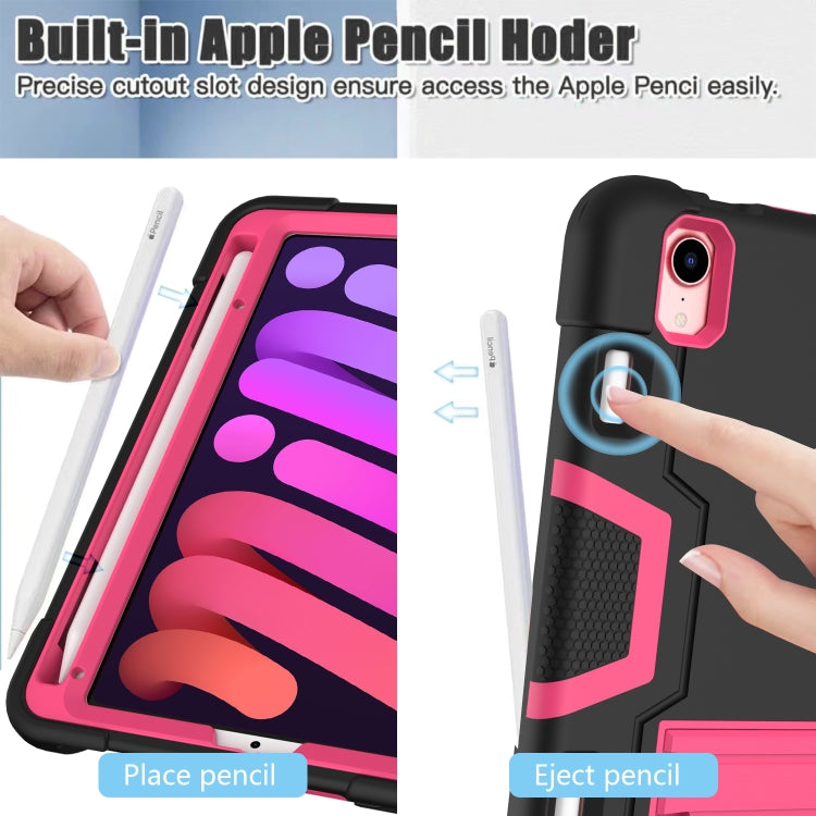 For iPad mini 6 Contrast Color Robot Shockproof Silicone + PC Protective Tablet Case with Holder & Pen Slot