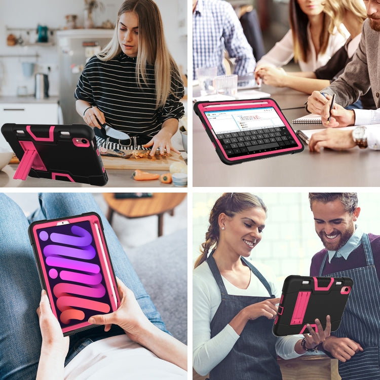 For iPad mini 6 Contrast Color Robot Shockproof Silicone + PC Protective Tablet Case with Holder & Pen Slot
