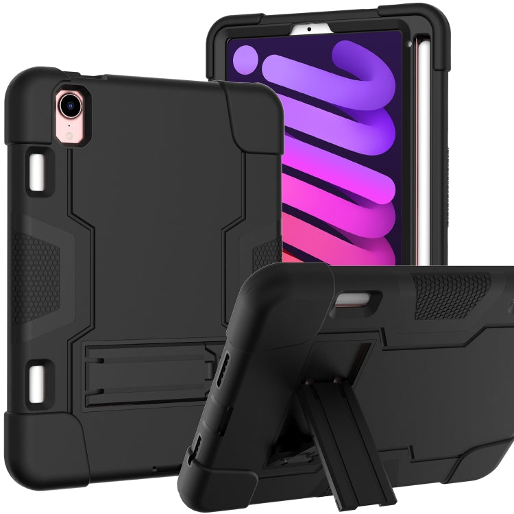 For iPad mini 6 Contrast Color Robot Shockproof Silicone + PC Protective Tablet Case with Holder & Pen Slot