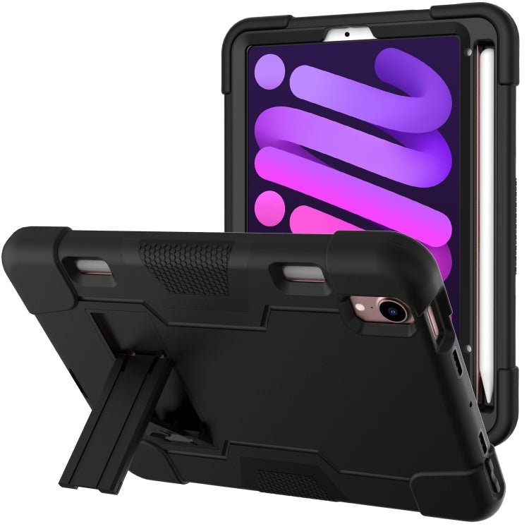 For iPad mini 6 Contrast Color Robot Shockproof Silicone + PC Protective Tablet Case with Holder & Pen Slot