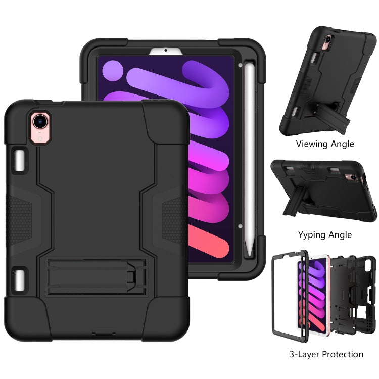 For iPad mini 6 Contrast Color Robot Shockproof Silicone + PC Protective Tablet Case with Holder & Pen Slot