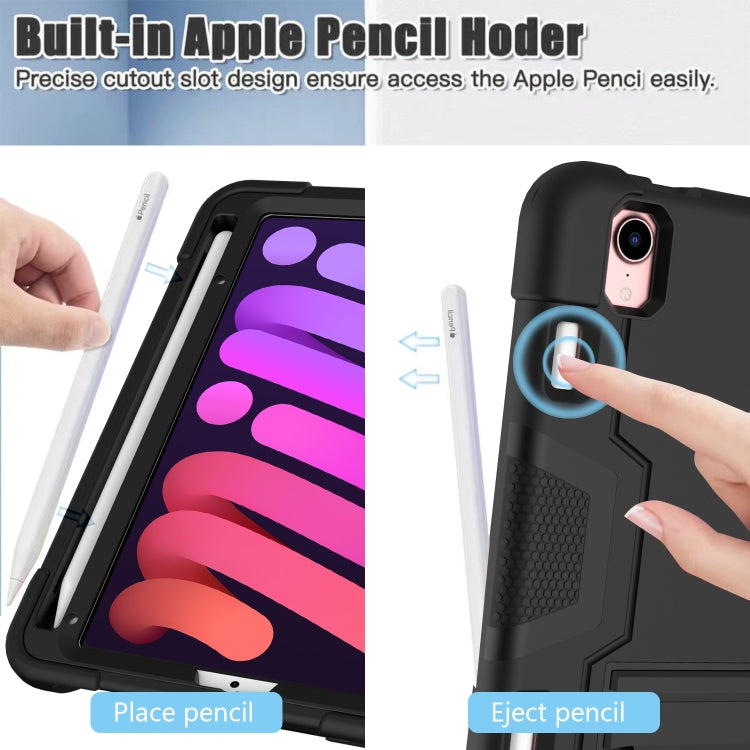 For iPad mini 6 Contrast Color Robot Shockproof Silicone + PC Protective Tablet Case with Holder & Pen Slot