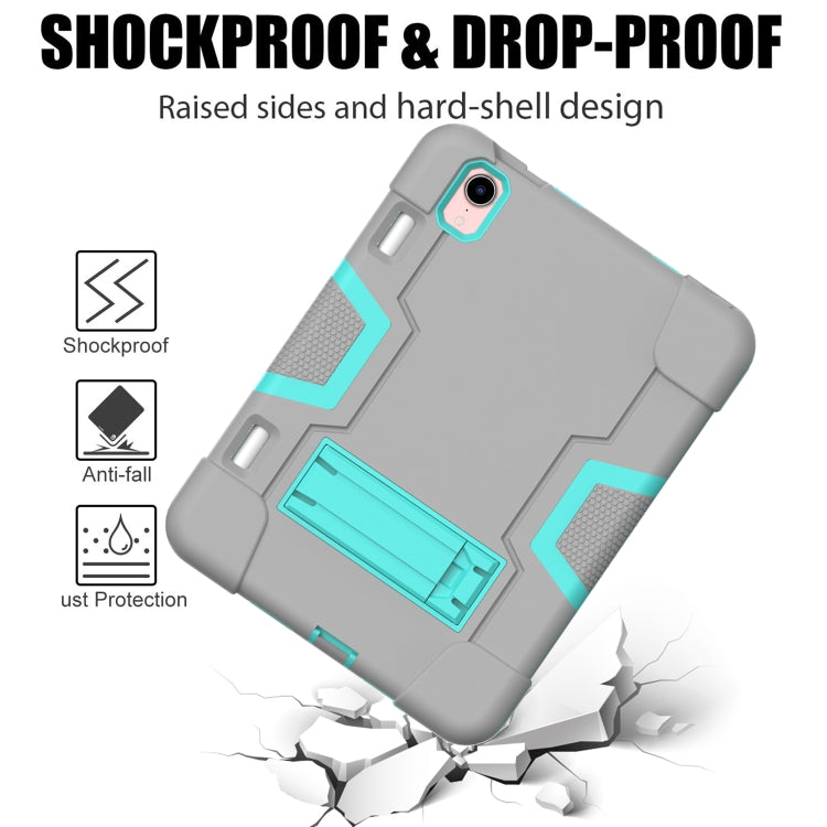 For iPad mini 6 Contrast Color Robot Shockproof Silicone + PC Protective Tablet Case with Holder & Pen Slot