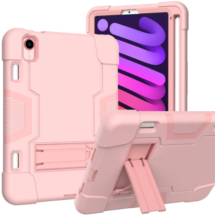 For iPad mini 6 Contrast Color Robot Shockproof Silicone + PC Protective Tablet Case with Holder & Pen Slot