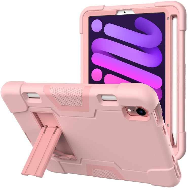 For iPad mini 6 Contrast Color Robot Shockproof Silicone + PC Protective Tablet Case with Holder & Pen Slot