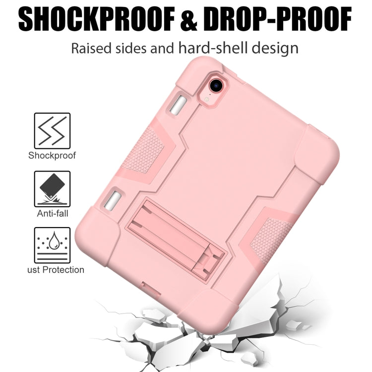 For iPad mini 6 Contrast Color Robot Shockproof Silicone + PC Protective Tablet Case with Holder & Pen Slot