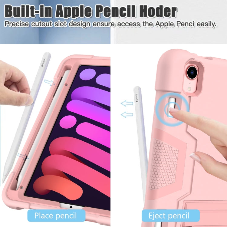 For iPad mini 6 Contrast Color Robot Shockproof Silicone + PC Protective Tablet Case with Holder & Pen Slot