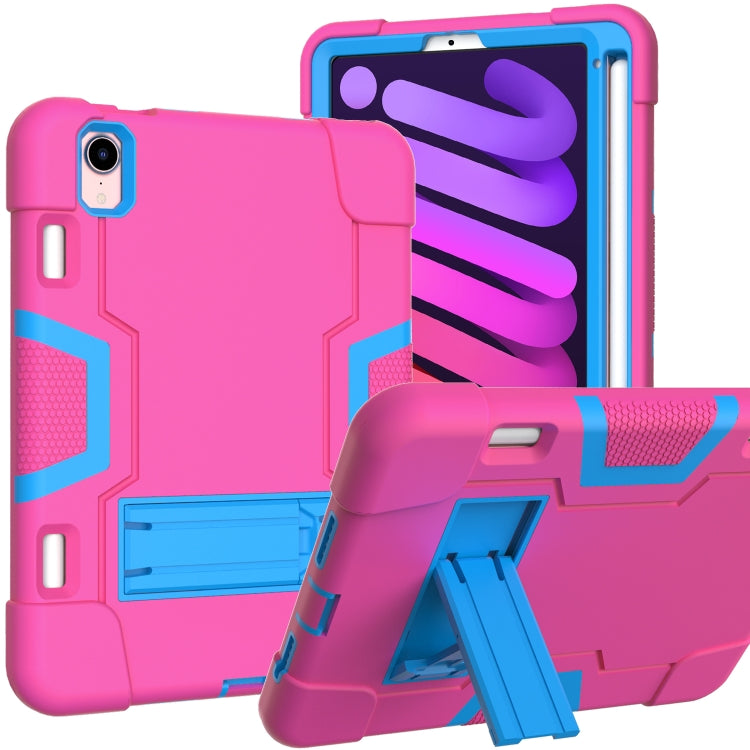 For iPad mini 6 Contrast Color Robot Shockproof Silicone + PC Protective Tablet Case with Holder & Pen Slot