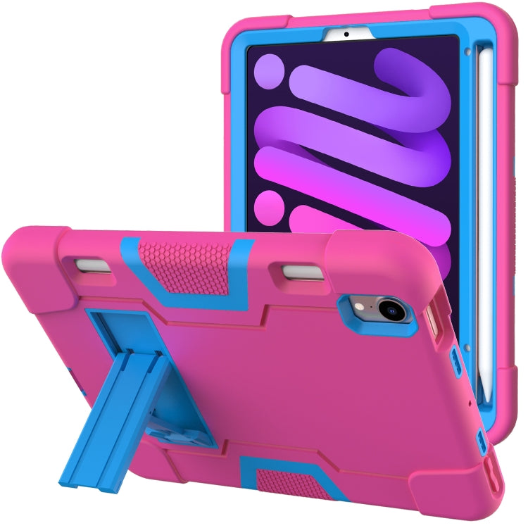 For iPad mini 6 Contrast Color Robot Shockproof Silicone + PC Protective Tablet Case with Holder & Pen Slot