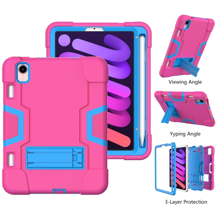 For iPad mini 6 Contrast Color Robot Shockproof Silicone + PC Protective Tablet Case with Holder & Pen Slot