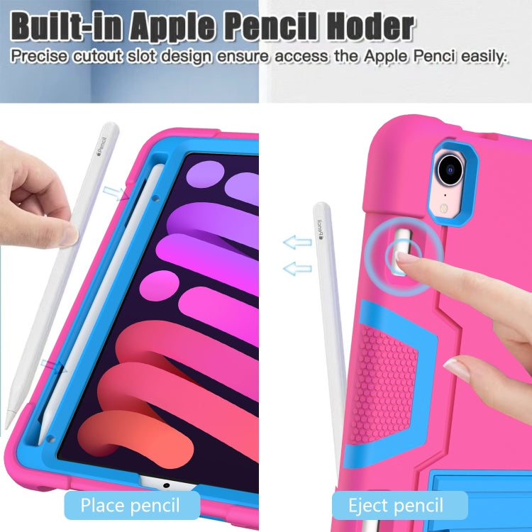 For iPad mini 6 Contrast Color Robot Shockproof Silicone + PC Protective Tablet Case with Holder & Pen Slot